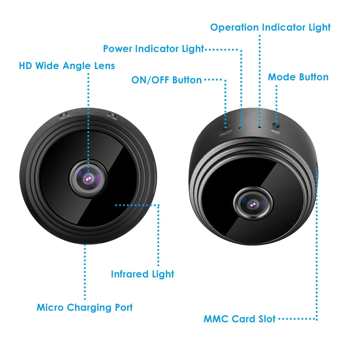 Mini CameraÊWireless Wifi IP Home Security Cam 1080P Full HD Surveillance Camera Nanny Cam w/ 32G MMC Card