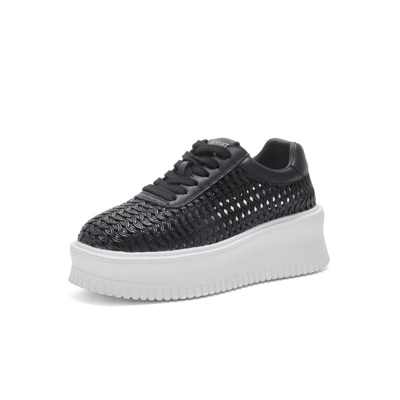 Womens Fashionable Casual Hollow-Weave Shoes With Thick Soles