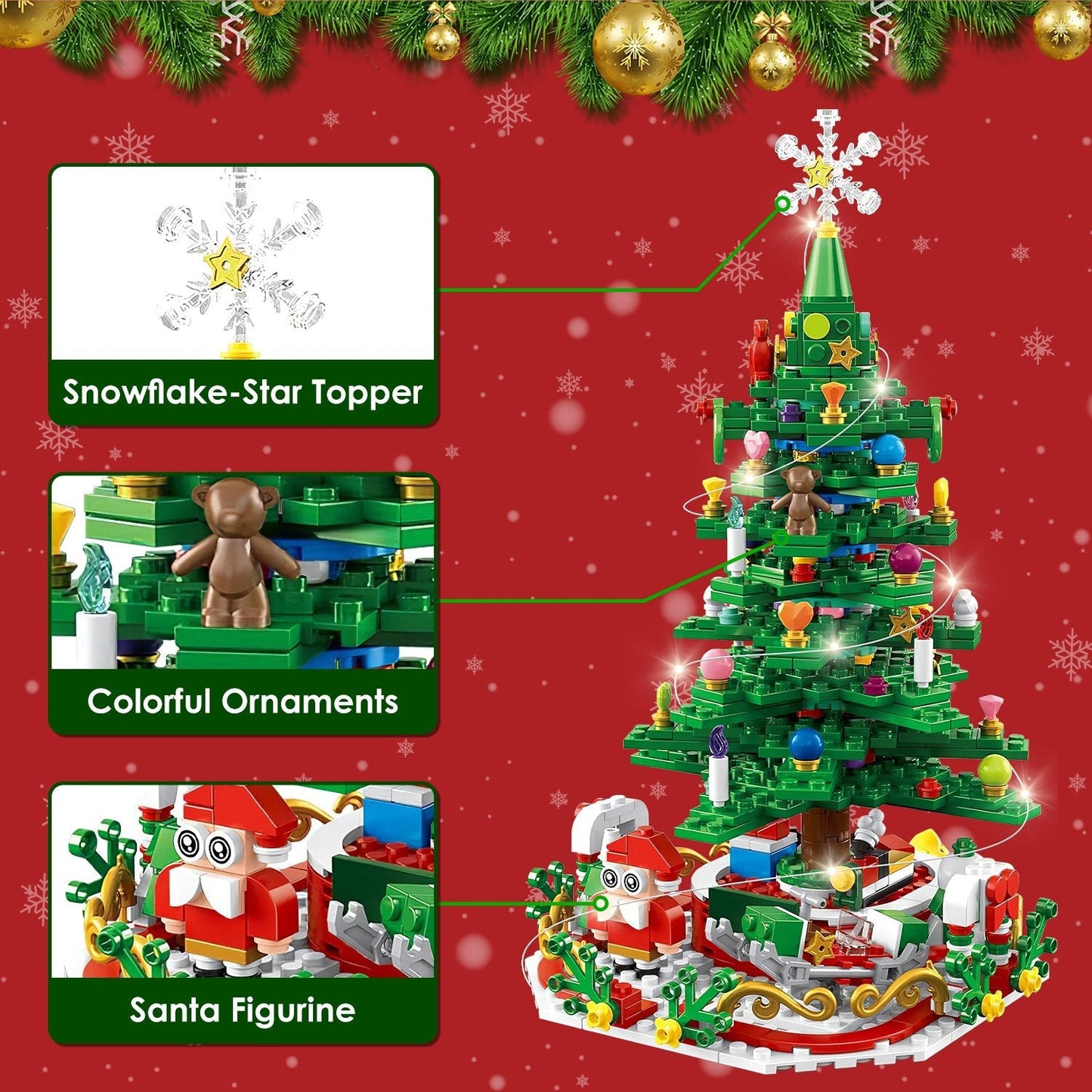 2025 LED Christmas Tree Building Set – 24-Day Countdown Advent Calendar