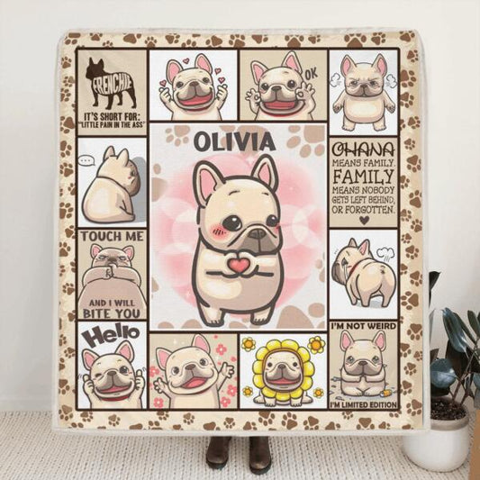 Personalized French Bulldog Funny Lovely Quilt/Fleece Blanket - Gift Idea For French Bulldog Lover