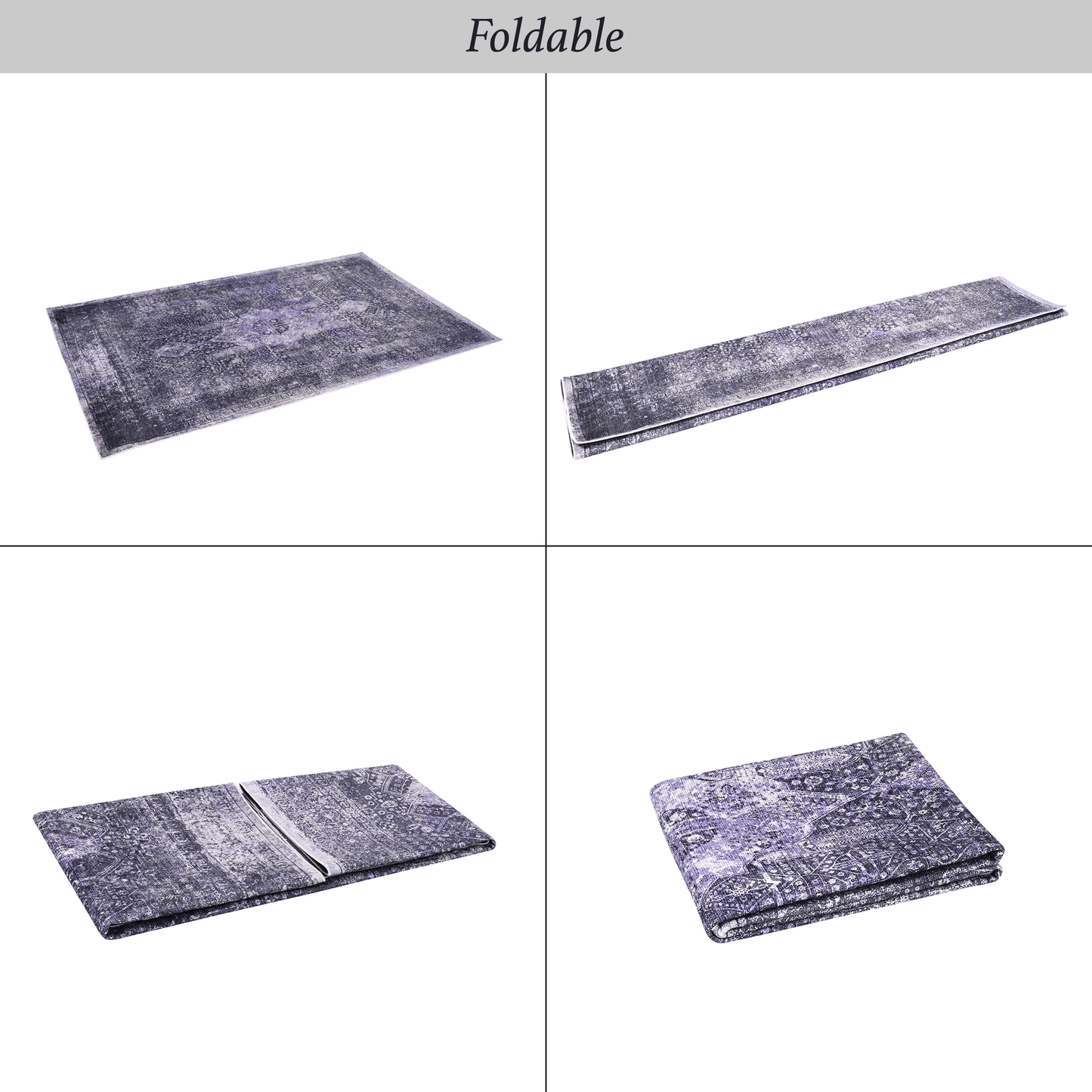 Maval Anthracite Washable Area Rug 6x9