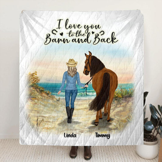 Personalized Horse Girl Quilt/Fleece Throw Blanket - Up to 7 Horses - Best Gift For Horse Lover - Just A Girl Who Loves Horses
