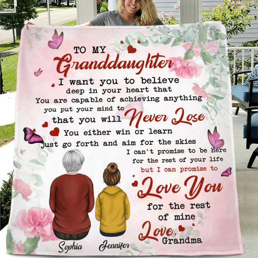 Personalized To My Granddaughter Quilt/Fleece Blanket - Gift Idea For Granddaughter - I Want You To Believe Deep In Your Heart