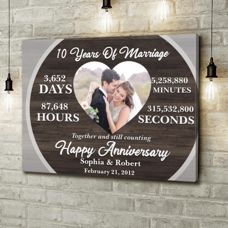 Custom Photo Wedding Anniversary Milestones Horizontal Canvas - Gift Idea For Couple/Wedding Anniversary - Happy Anniversary