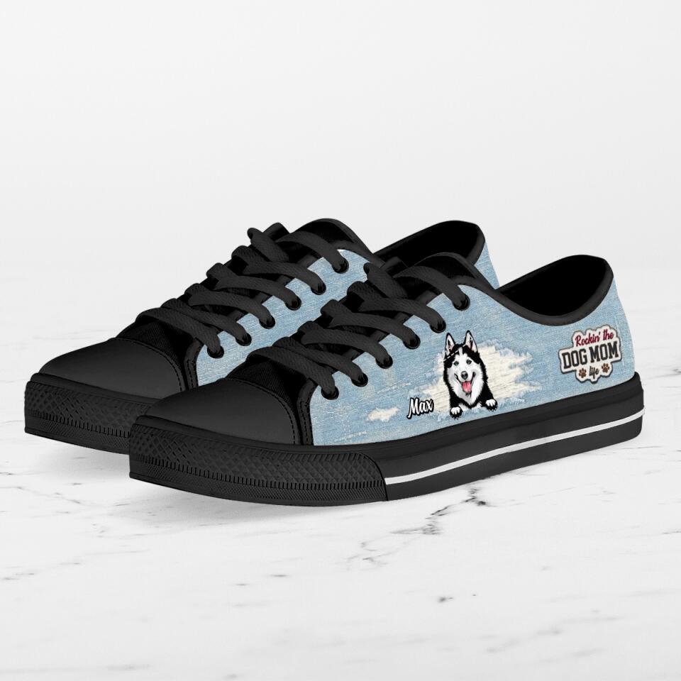 Personalized Dog Mom Sneakers - Up to 3 Dogs - Gift Idea For Dog Lovers - Rockin' The Dog Mom Life