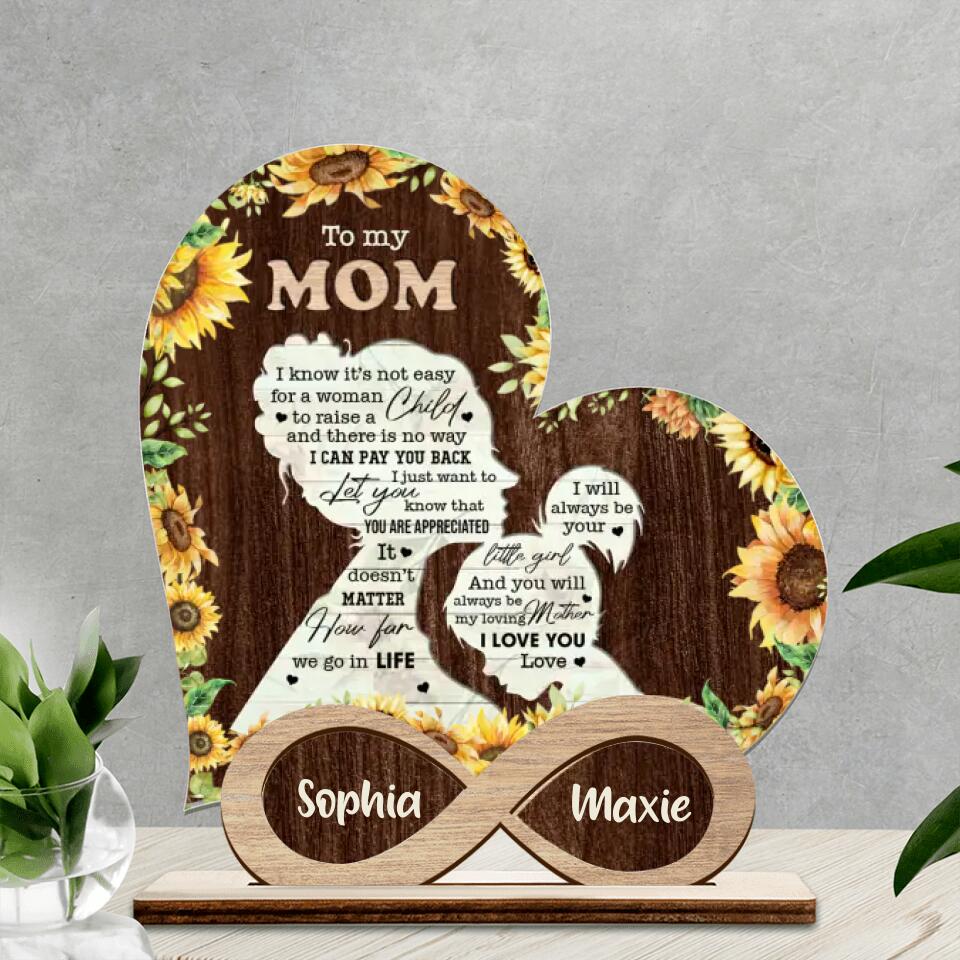 Personalized To My Mom Wooden And Acrylic Plaque - Gift For Mom From Daughter - I Love You