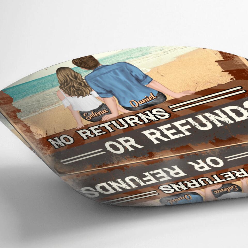 Personalized Couple Pillow Cover - Valentine's Day Gift Idea For Couple - I’m Yours No Returns Or Refunds