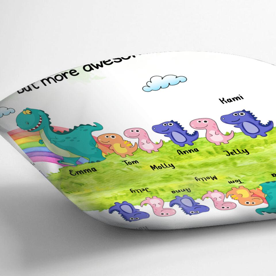 Personalized Grandmasaurus And Kids Pillow Cover - Up to 5 Kids - Like A Normal Grandma But More Awesome