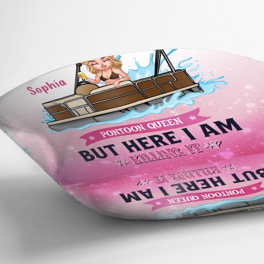 Personalized Pontoon Queen Pillow Cover/Blanket - Gift For Pontoon Lover - I Never Dreamed I'd Grow Up To Be A Super Sexy Pontoon Queen, But Here I Am Killing It