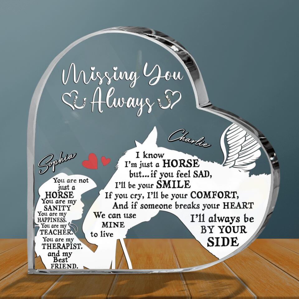 Personalized Horse Mom Acrylic Plaque - Memorial Gift For Horse Owners - Missing You Always