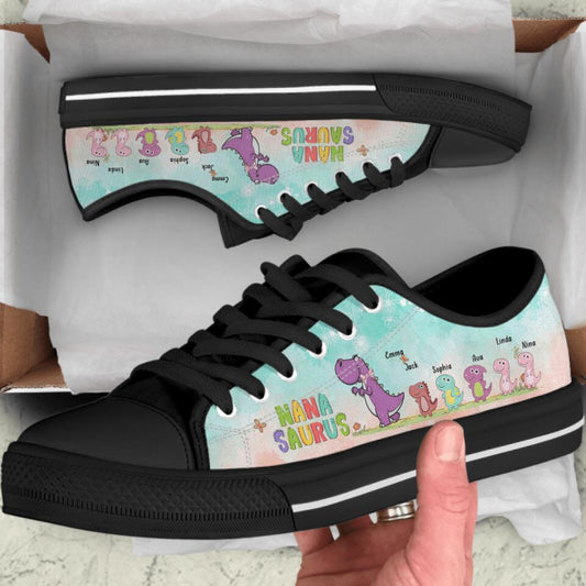 Personalized Nanasaurus Low Top Sneakers - Mother's Day Gift - Nanasaurus