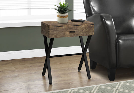 Accent Side X Table With Storage Drawer
