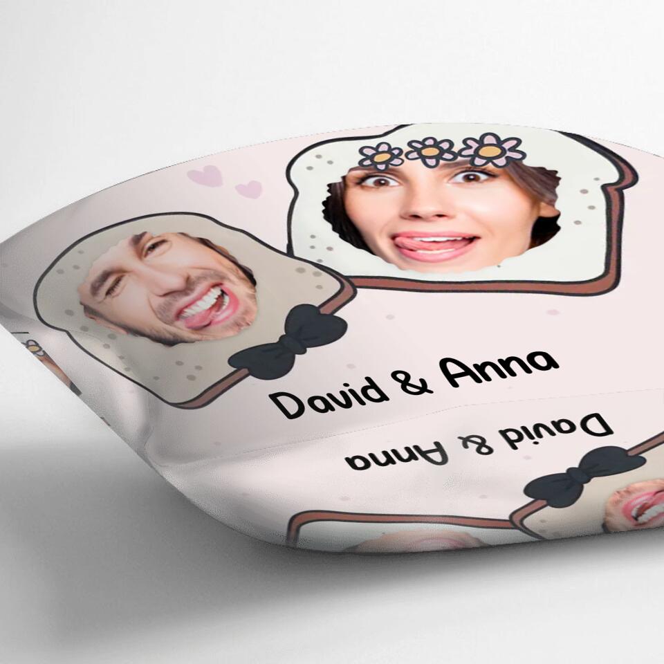 Personalized Couple Pillow Cover - Upload Photos - Gift Idea For Couple - A Toast To The Happy Couple!