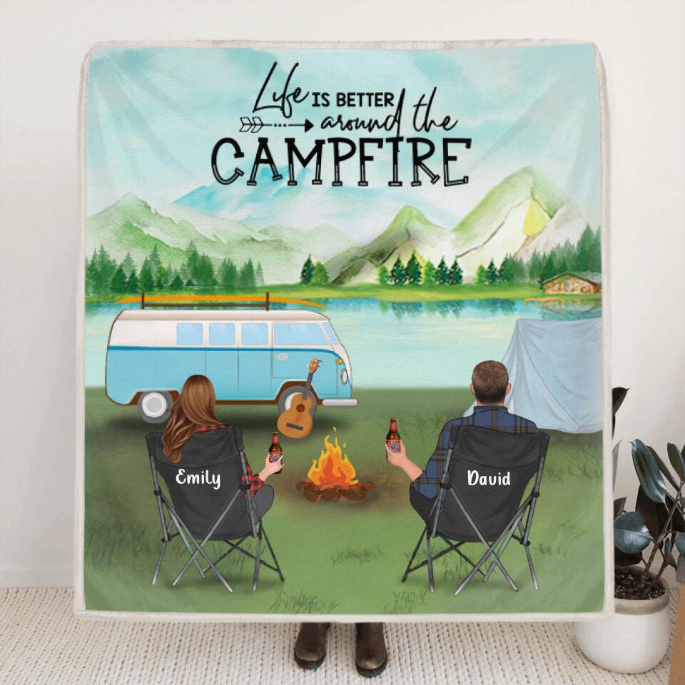 Personalized Camping Blanket - Gift for the whole family, camping lover - Life Is Better Around The Campfire