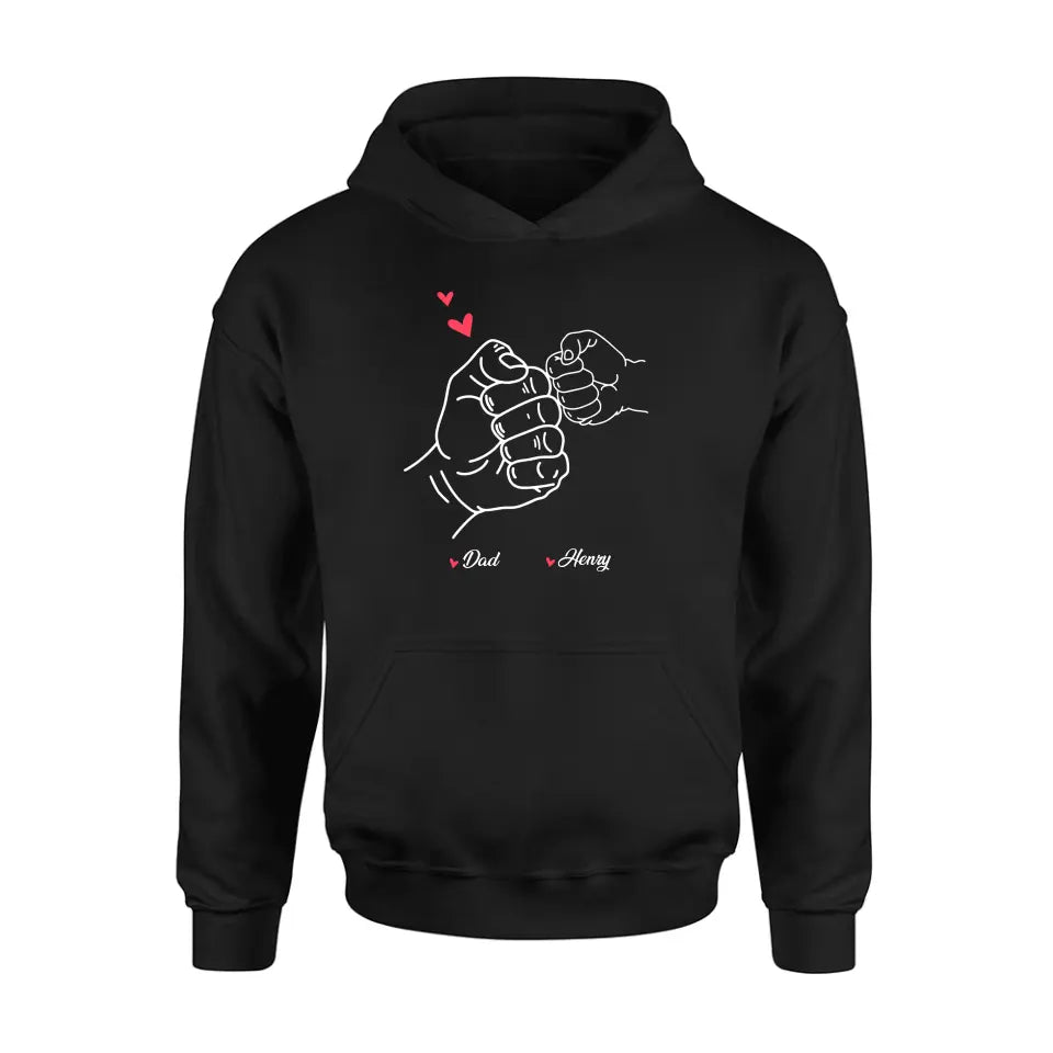 Personalized Papa & Kids Fist Bump Shirt/Hoodie - Gift Idea For Father/Kids/Father's Day - Custom Up to 7 Kids' Name