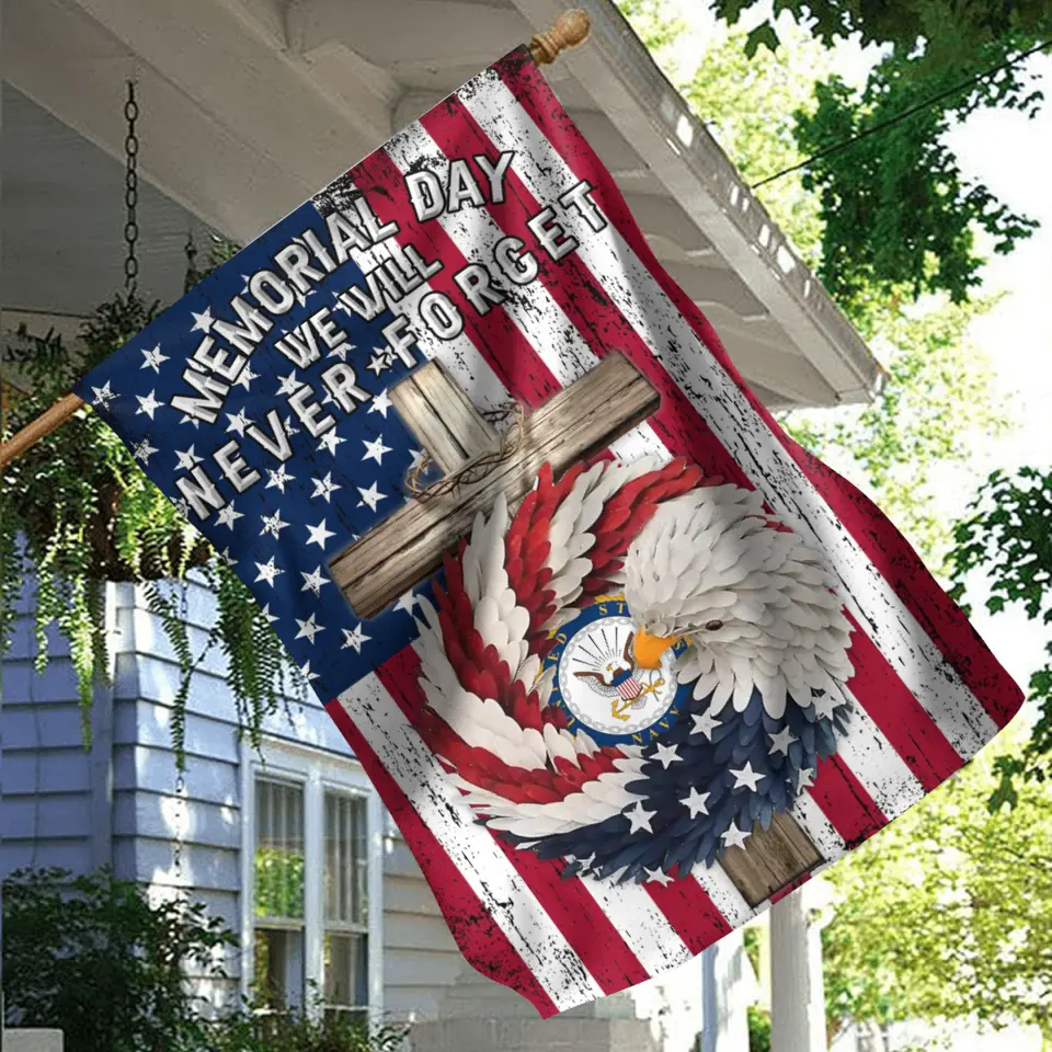 Custom Personalized Memorial Day Flag Sign - Memorial Gift/ Independence Day Gift Idea - We Will Never Forget