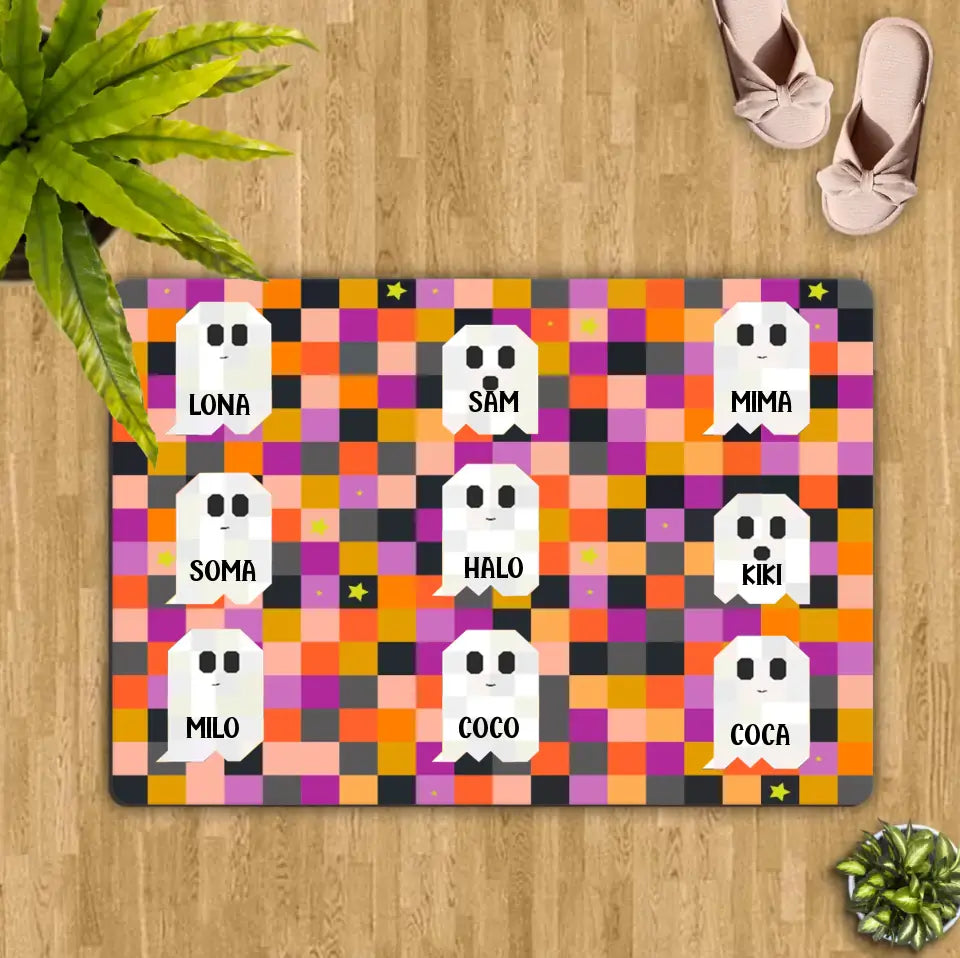 Personalized Halloween Family Doormat - Gift Idea For Halloween/Family - Up to 9 Boos