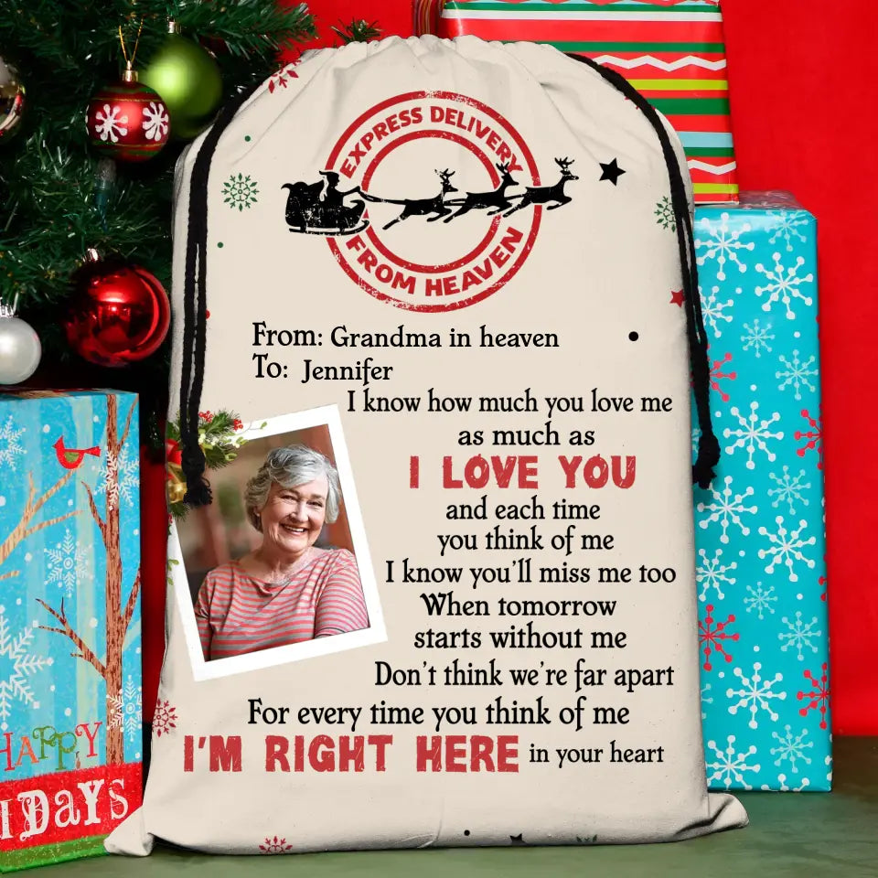 Personalized Memorial Santa Sack - Memorial Gift Idea For Christmas - I Know How Much You Love Me