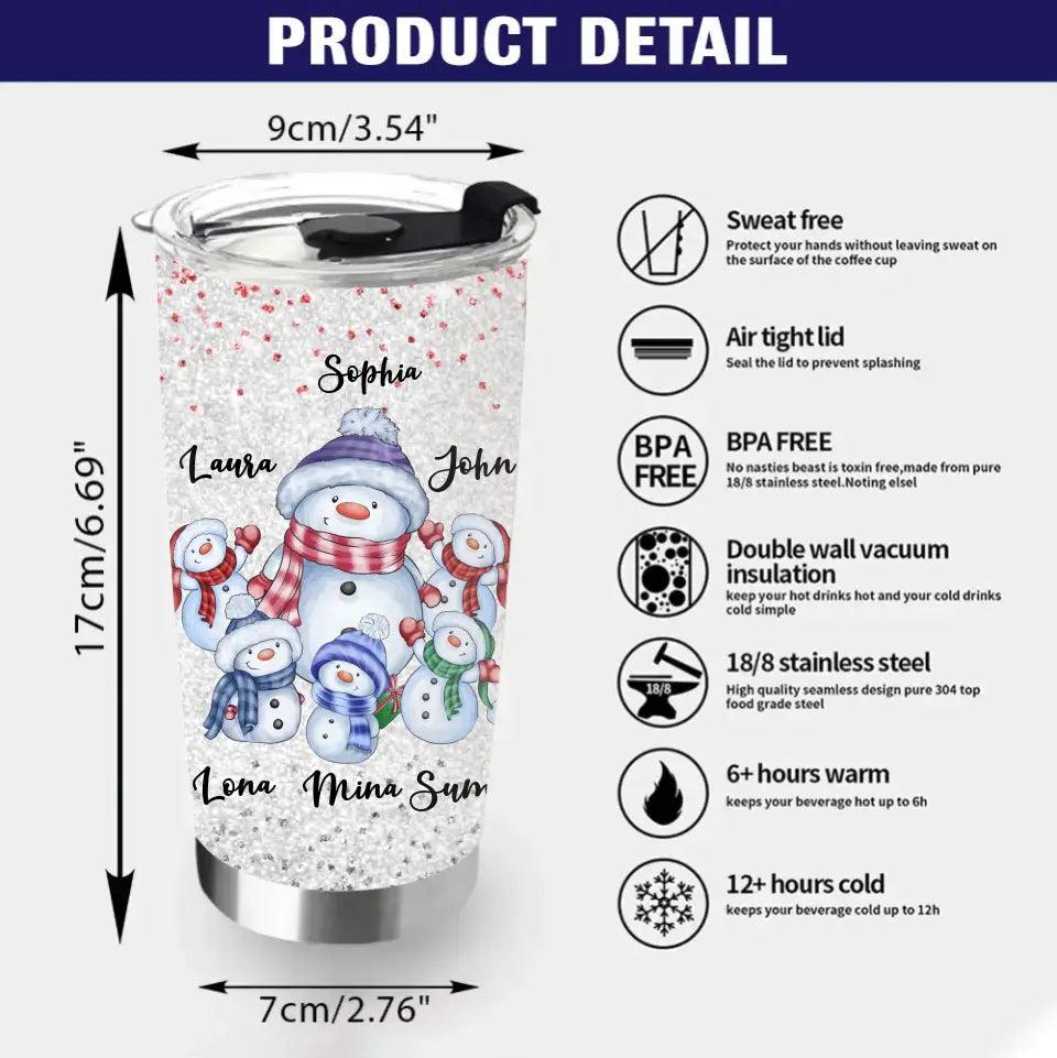 Personalized Grandma Tumbler - Gift Idea For Christmas - Up to 5 Grandkids - My Grandkids Warm My Heart