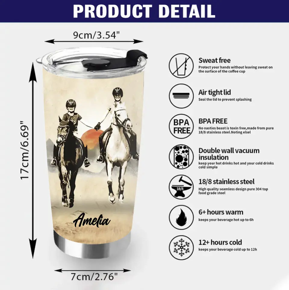 Personalized Horse Tumbler - Gift Idea For Horse Lovers - Upload Photo - To My Daughter