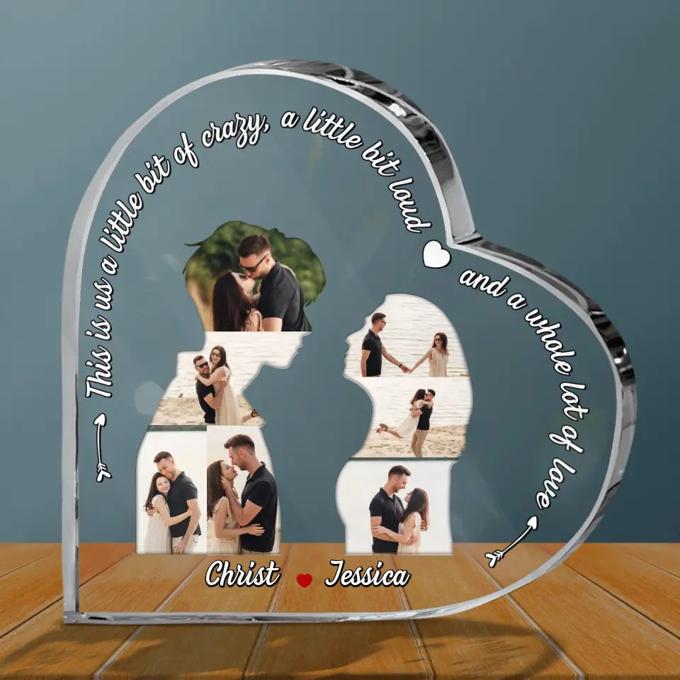 Personalized Couple Crystal Heart - Upload Photo - Gift Idea For Couple/Him/Her - This Is Us
