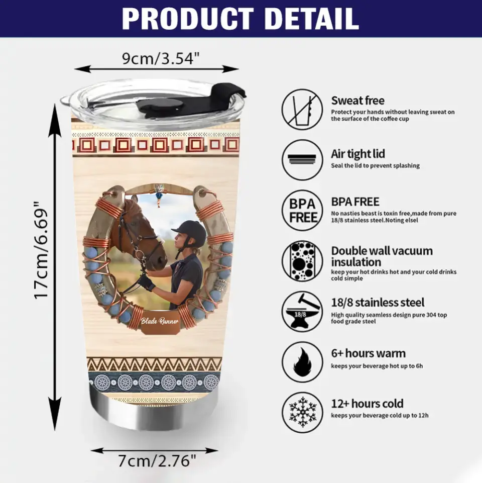 Personalized Horse Girl Tumbler - Gift Idea For Horse Lovers - Upload Photo - Just A Girl Who Loves A Horse