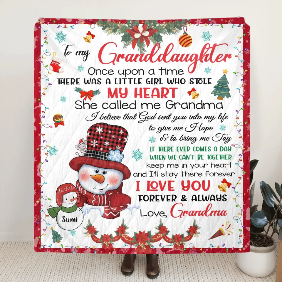 Personalized To My Granddaughter Fleece Throw Blanket & Quilt - Gift Idea For Granddaughter - I Love You Forever & Always
