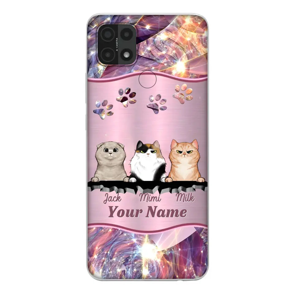 Custom Personalized Cats Phone Case - Gift Idea For Cat Lover - Up to 3 Cats - Cases For Oppo/Xiaomi/Huawei