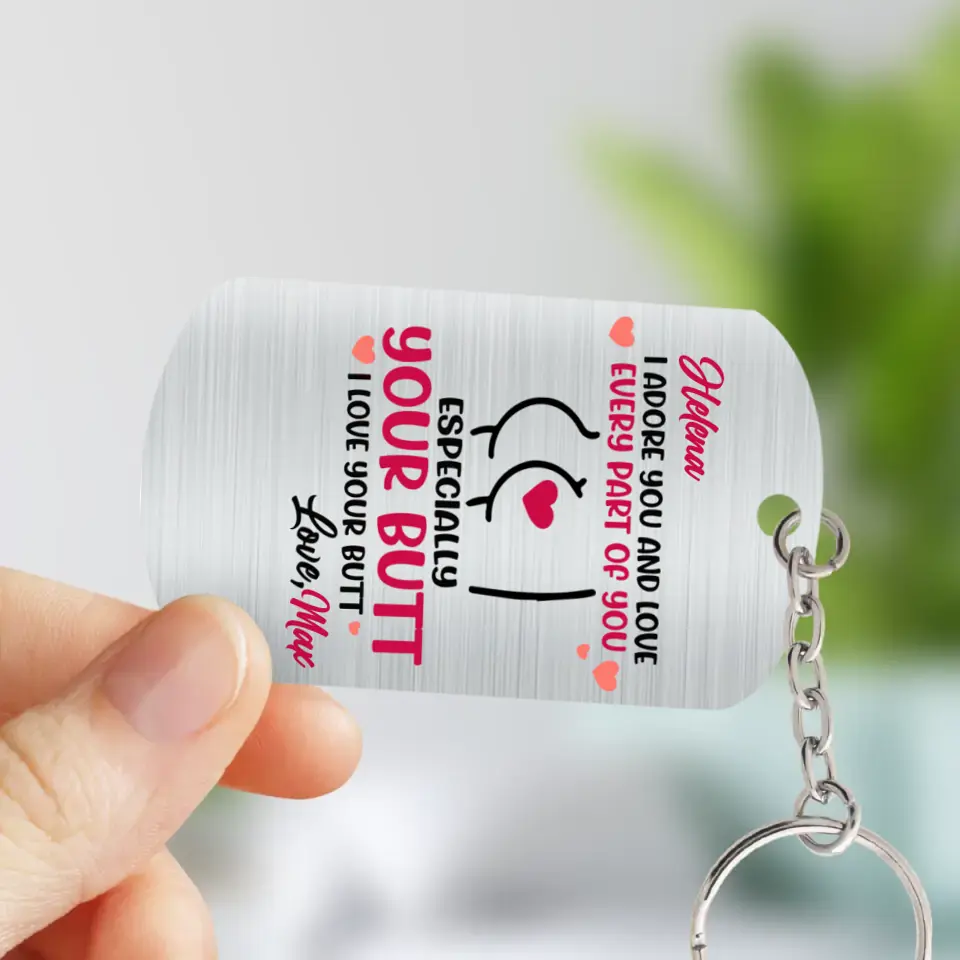 Personalized Couple Keychain - Gift Idea For Couple/Him/Her/Valentine's Day - I Adore You And Love Every Part Of You