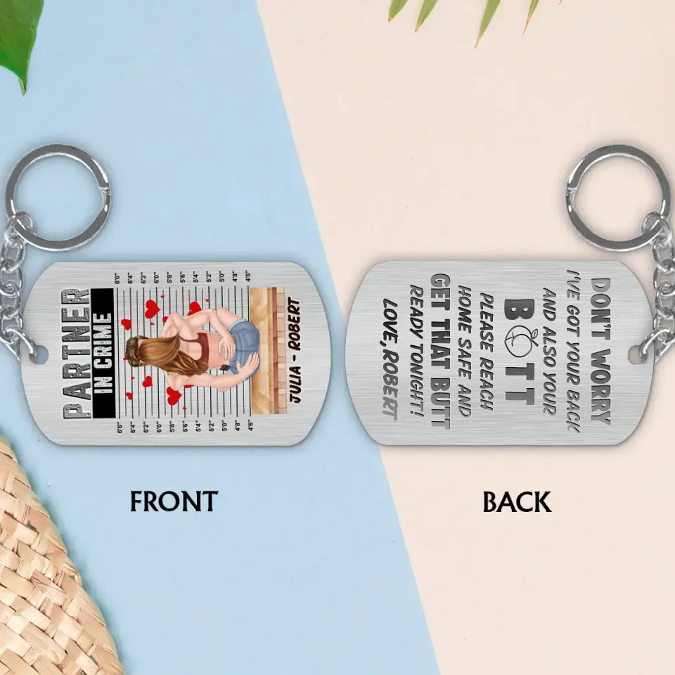 Personalized Couple Aluminum Keychain -
Gift Idea For Couple/Him/Her/Valentine's Day - Don't Worry I've Got Your Back