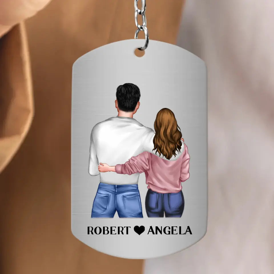 Personalized Couple Aluminum Keychain -
Gift Idea For Couple/Valentine's Day - You Are The Iron In My Shield
