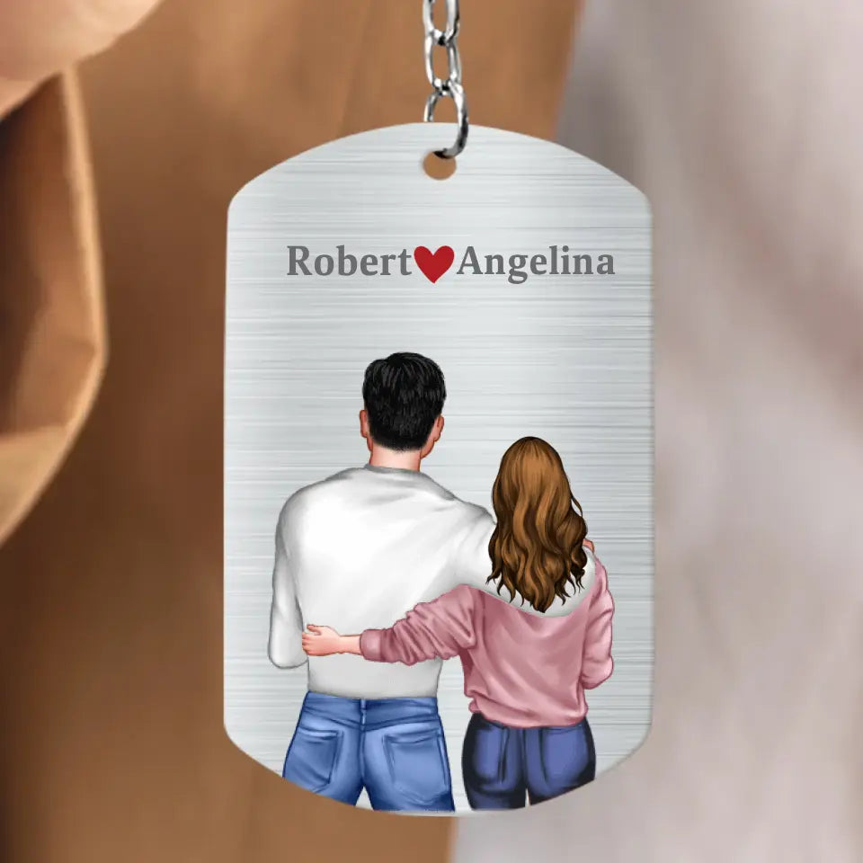 Personalized Couple Aluminum Keychain -
Gift Idea For Couple/Valentine's Day - There Will Always Be More Love Than Miles Between Us