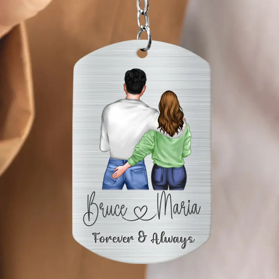 Personalized Couple Aluminum Keychain -
Gift Idea For Couple/Valentine's Day - I Love You More Than The Distance Between Us