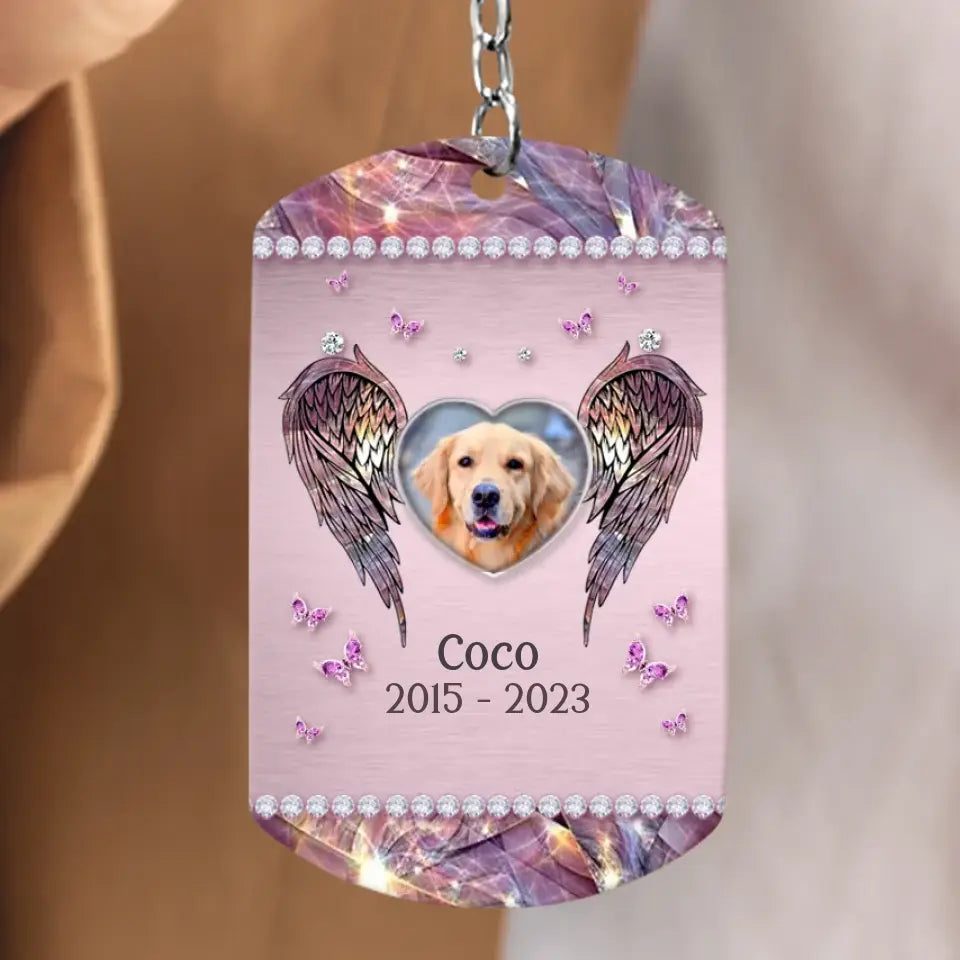 Personalized Memorial Pet Aluminum Keychain - Upload Photo - Memorial Gift Idea For Dog/Cat Owner - Don't Cry For Me Mom I'm Ok