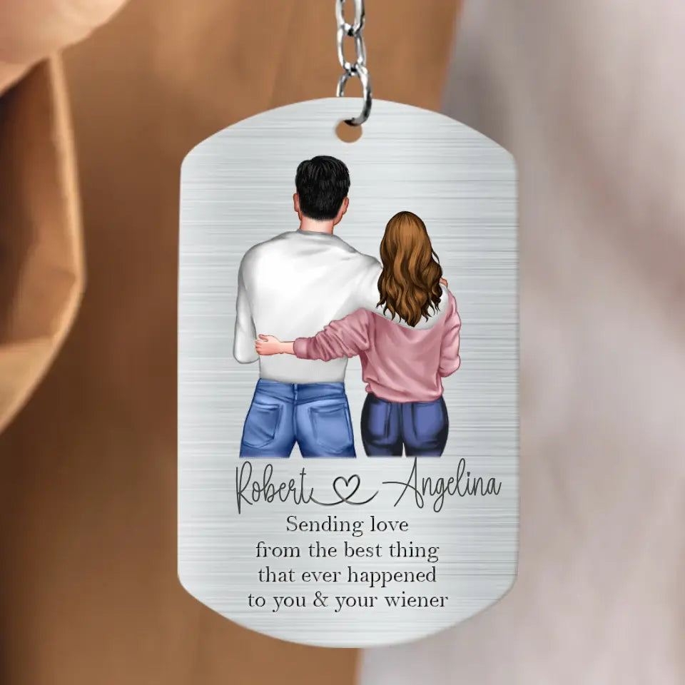 Personalized Couple Aluminum Keychain -
Gift Idea For Couple/Valentine's Day - Sent With Hugs I Held This Keychain