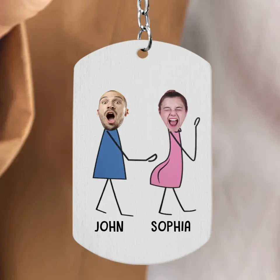 Personalized Couple Aluminum Keychain -
Gift Idea For Couple/Valentine's Day - Upload Photo - I Just Want To Touch Your Butt All The Time