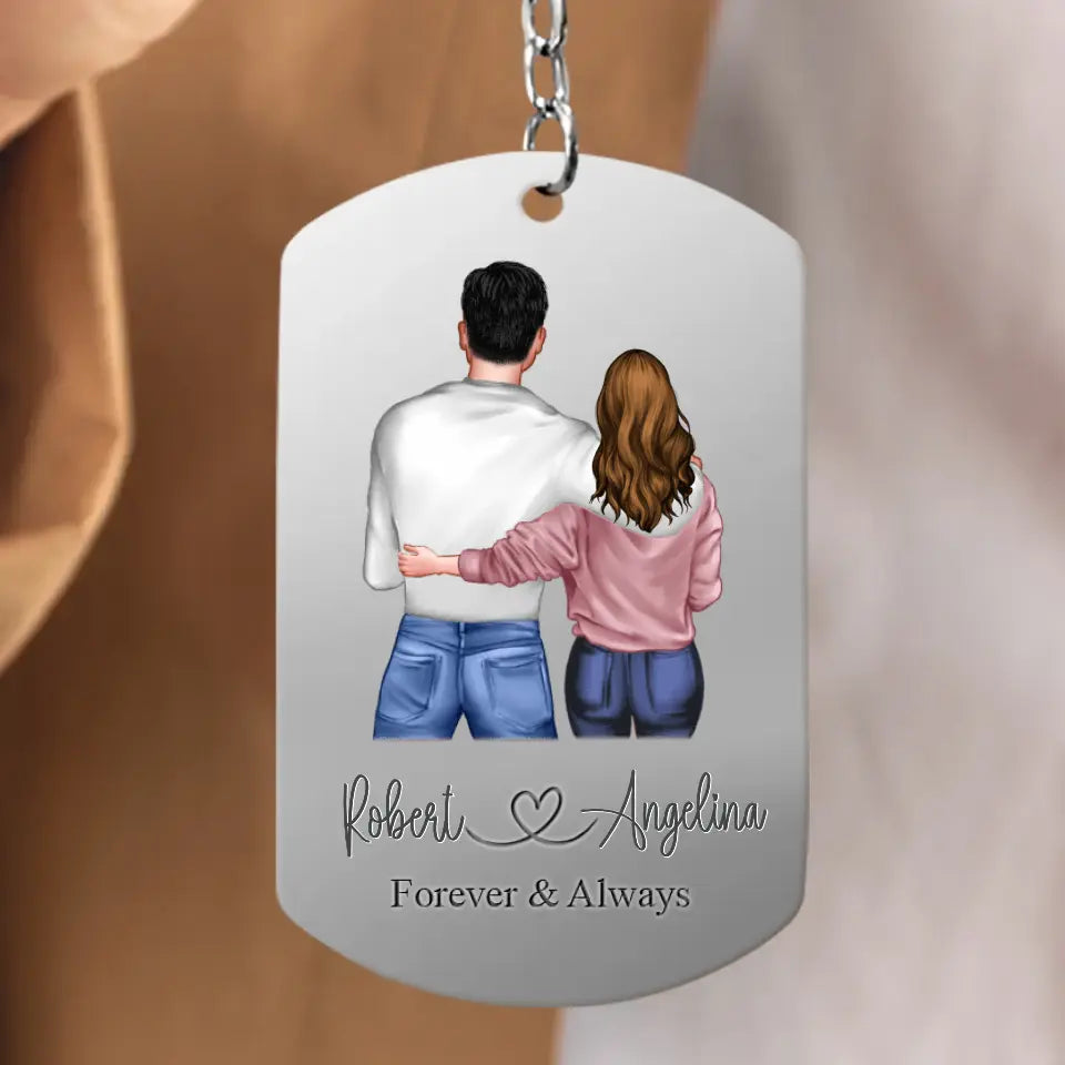 Personalized Couple Aluminum Keychain -
Gift Idea For Couple/Valentine's Day - Little Reminders You Are Enough