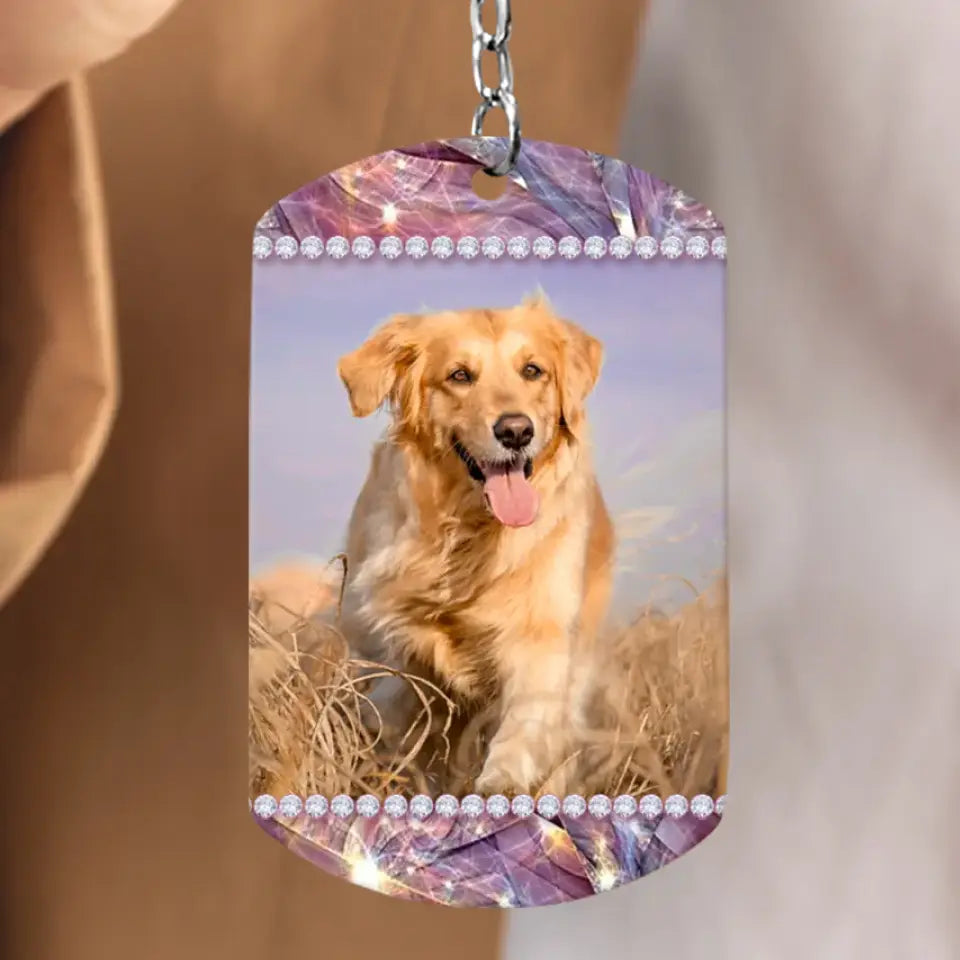 Personalized Memorial Pet Aluminum Keychain -
Gift Idea For Pet Lovers - Don't Cry For Me Mom! I'm OK
