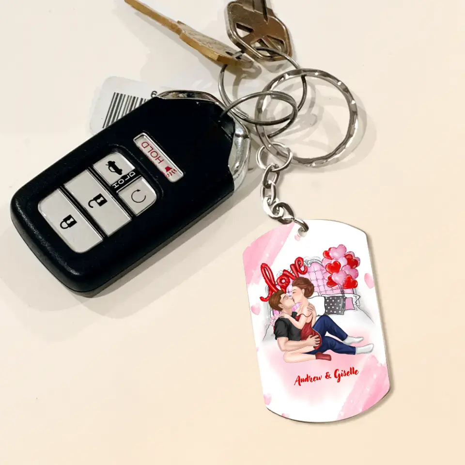 Personalized Couple Aluminum Keychain -
Gift Idea For Couple/Valentine's Day - I Wanna Kiss Your Lips