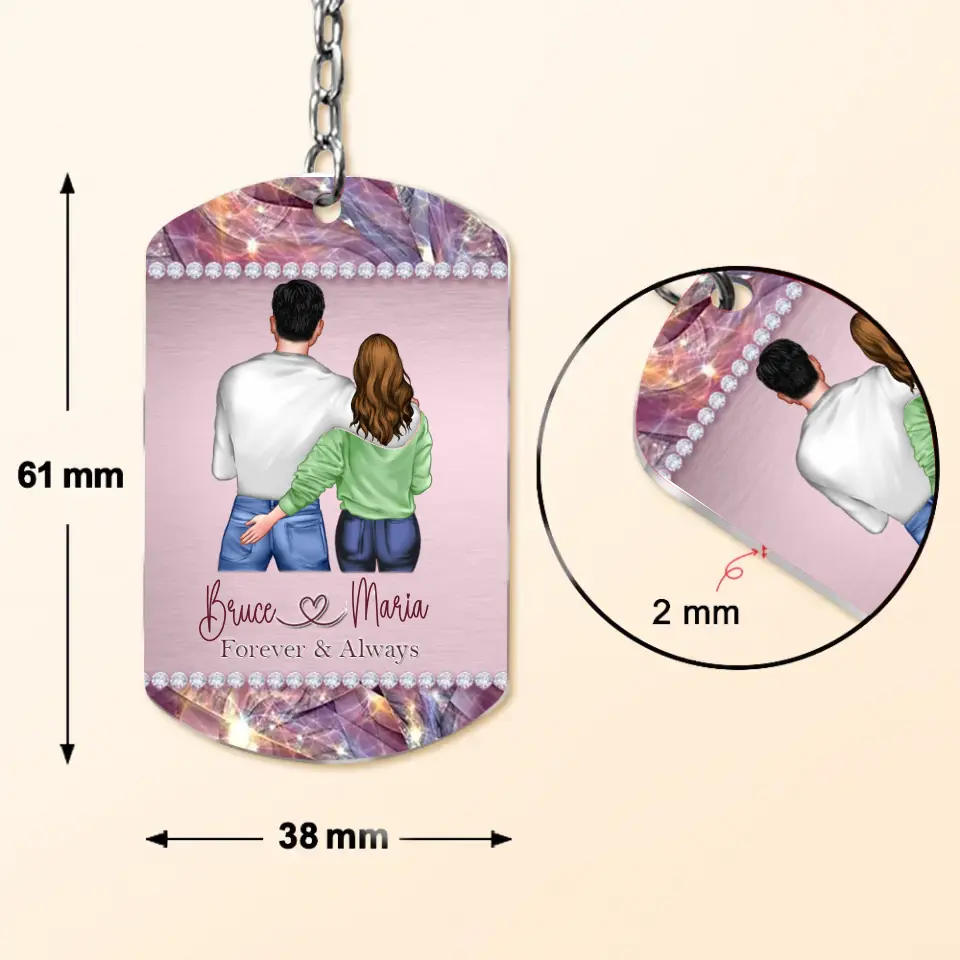 Personalized Couple Aluminum Keychain -
Gift Idea For Couple/Him/Her - To My Love Never Forget That I Love You
