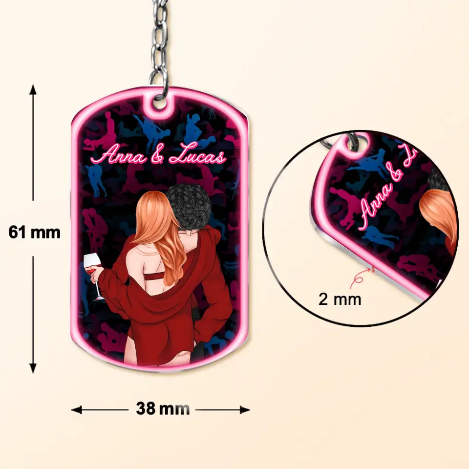 Personalized Couple Aluminum Keychain -
Valentine's Day Gift Idea For Couple/Him/Her - Love Is A Relationship Where No One Wears The Pants