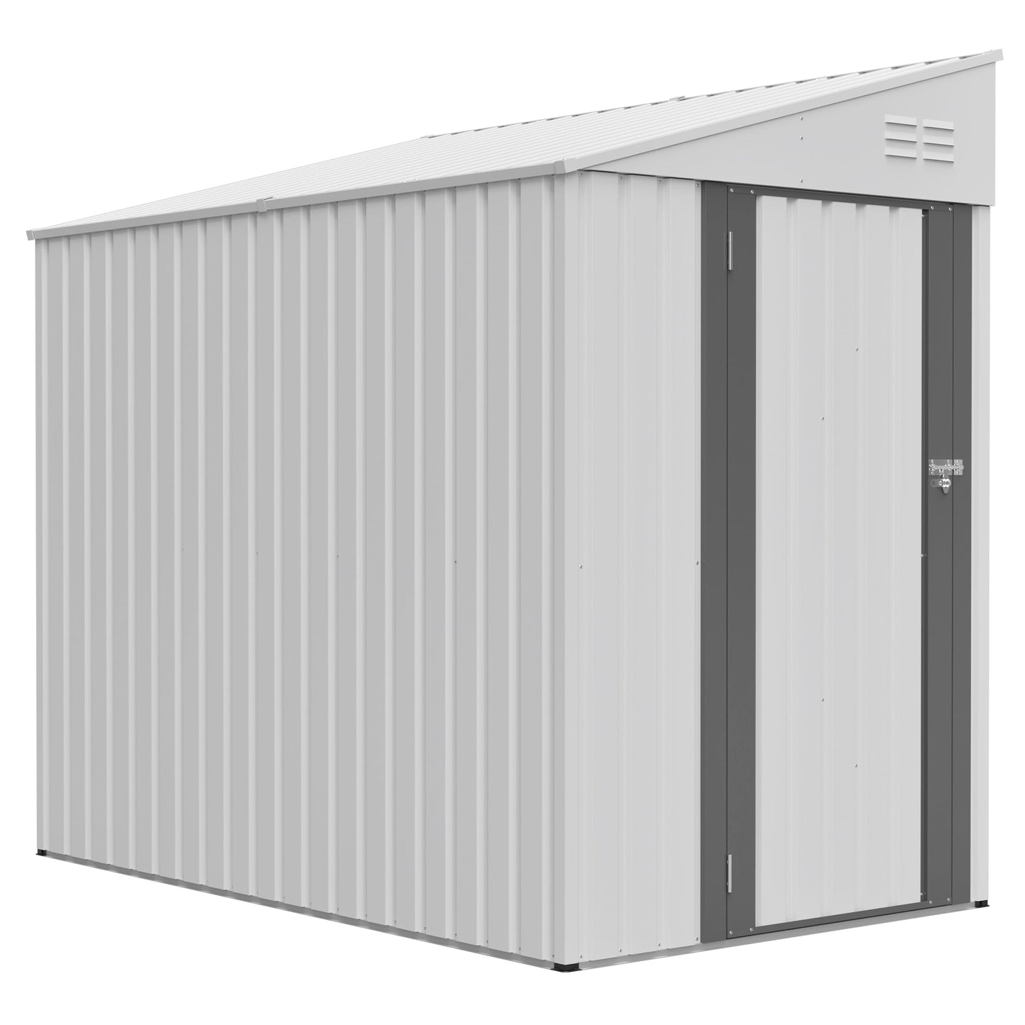 White 4' x 7' Lean-To Storage Shed