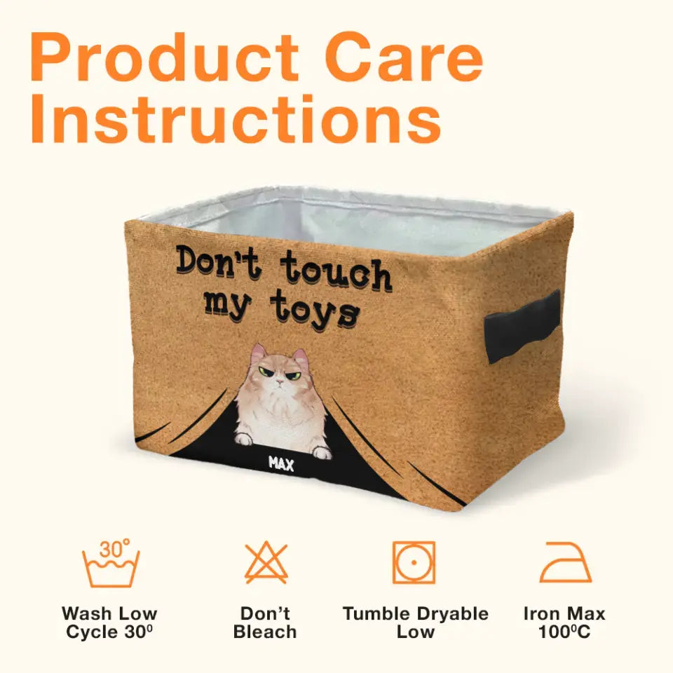 Personalized Pet Storage Box -
Up to 3 Dogs/Cats - Mother's Day/Father's Day Gift for Dog/Cat Lovers - Don't Touch Our Toys