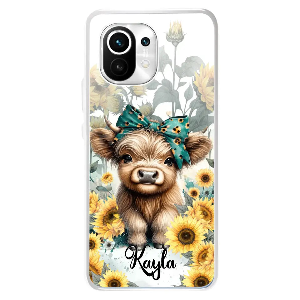 Teal Highland Cow Phone Case - Gift Idea For Grandma/Birthday - Case For Oppo/Xiaomi/Huawei