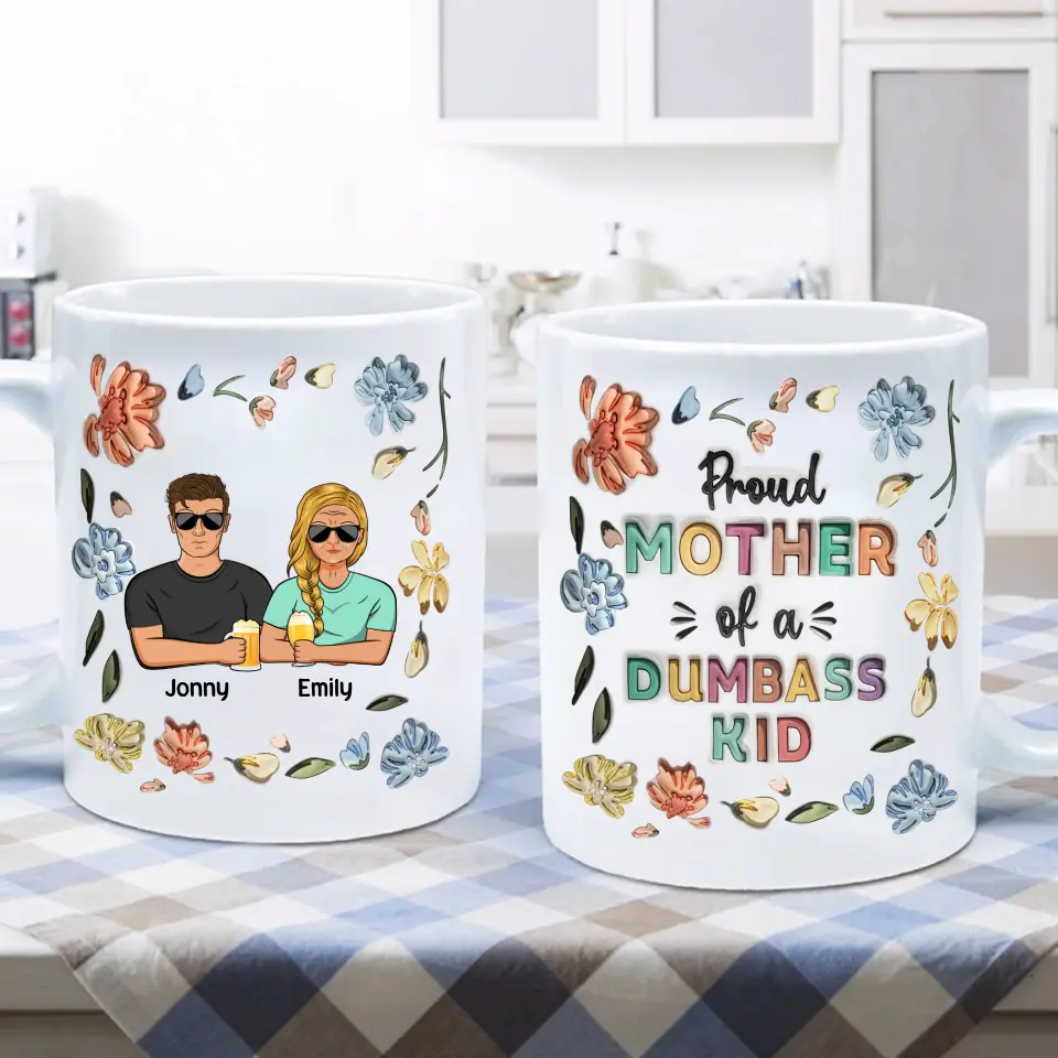 Personalized Mother Coffee Mug - Mom With Up to 3 Children - Mother's Day Gift Idea - Proud Mother Of A Few Kids