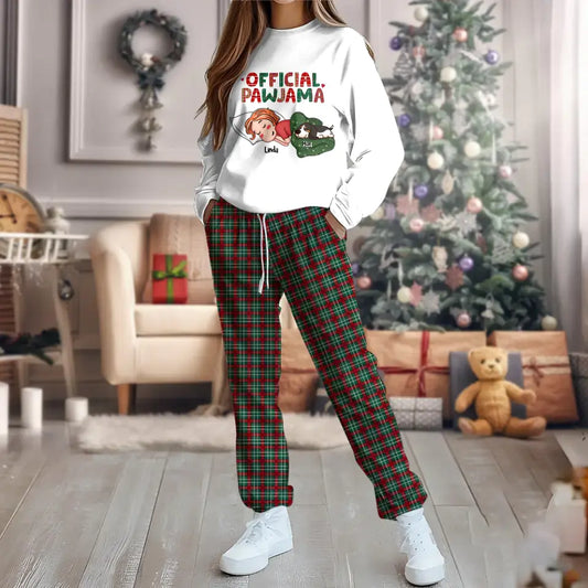 Personalized Dog Mom AOP Women's Pajamas - Christmas Gift Idea For Dog Lover - Up to 3 Dogs - Official Pawjama