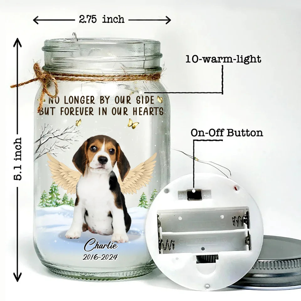 Personalized Memorial Dog Photo Mason Jar Light - Memorial Gift Idea For Dog Lover - Forever In My Heart