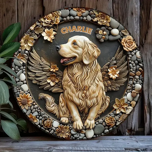 Personalized Dog With Wings Metal Sign - Gift Idea For Dog Lover