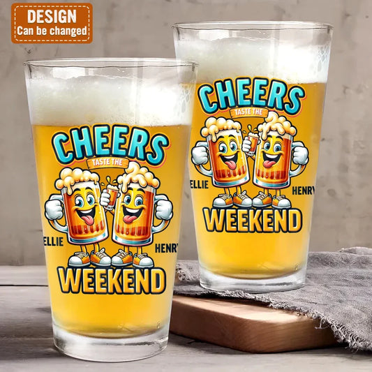 Personalized Beer Friend Pint Glass - Gift Idea For Friends - Don't Worry Beer Happy