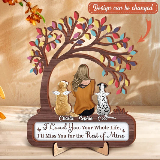 Personalized Memorial Pet Wooden Art - Up to 3 Dogs/Cats/Rabbits - Memorial Gift Idea For Pet Lover - It's Never Just A Dog